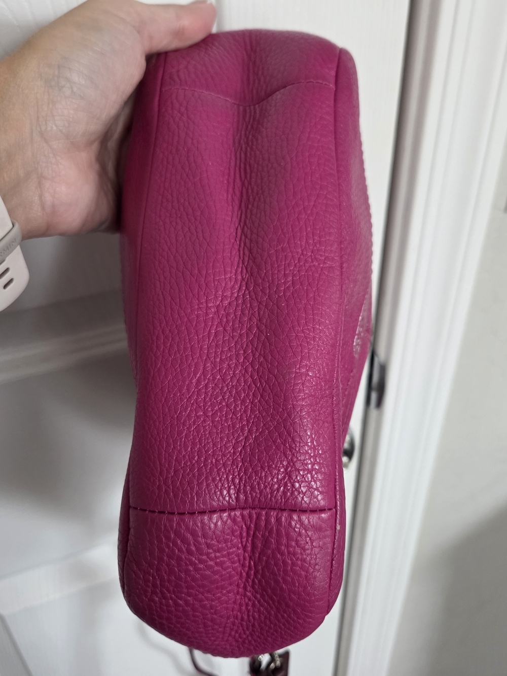 Coach Fuchsia Pebbled Leather Shoulder Bag - Picture 5 of 6
